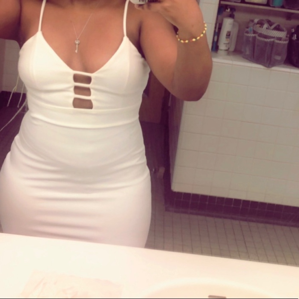 Body Con White Fitted Mini Dress